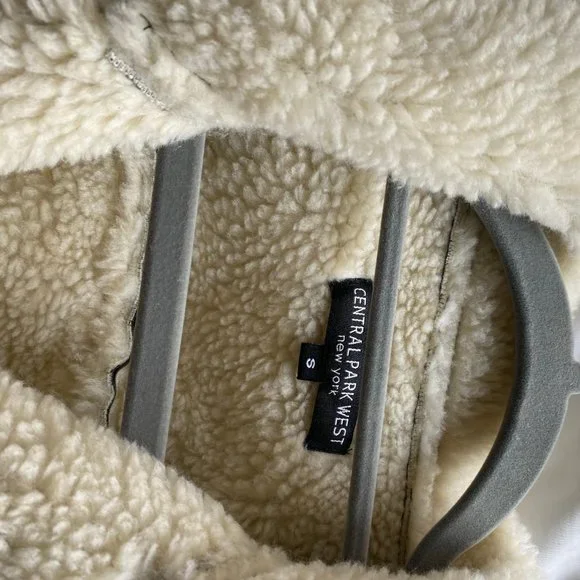 Central Park West Vegan Leather Jacket w/ Faux Shearling Sz S - Picture 3 of 5